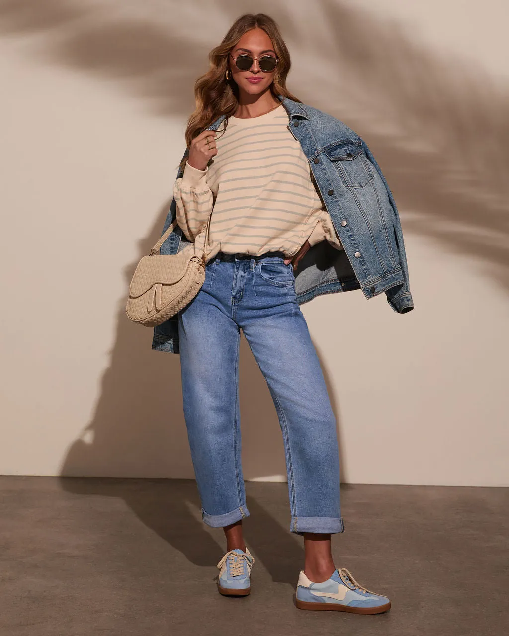 Classic Feel Striped Oversized Sweatshirt sold by Vici product image thumbnail 2