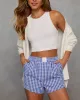 Rori Seersucker Checkered Shorts sold by Vici