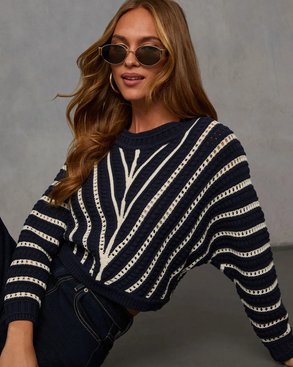 Baylin Striped Knit Sweater sold by Vici