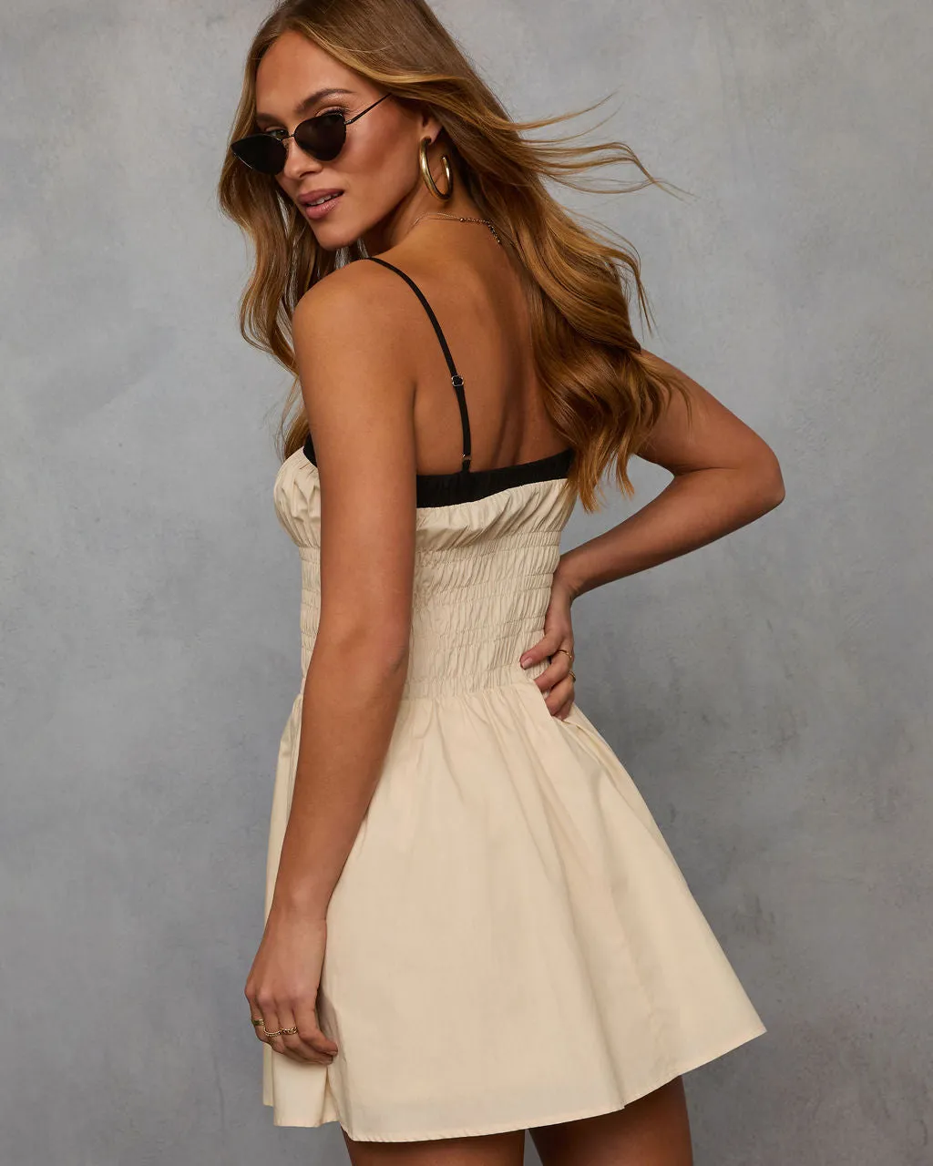 Deena Contrast Fit And Flare Mini Dress sold by Vici product image thumbnail 4