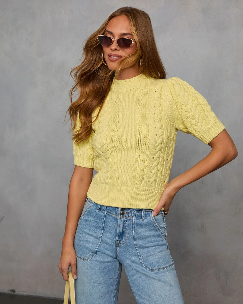 Hang Tight Mockneck Cable Knit Sweater sold by Vici product image thumbnail 5