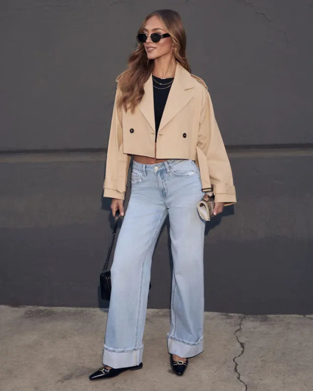 Minimal Maven Cropped Belted Jacket sold by Vici
