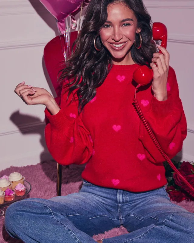 Normah Embroidered Heart Sweater sold by Vici