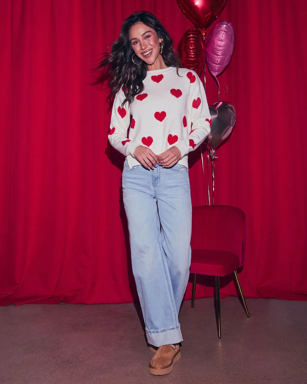 Lover's Lane Graphic Heart Sweater sold by Vici product image thumbnail 5