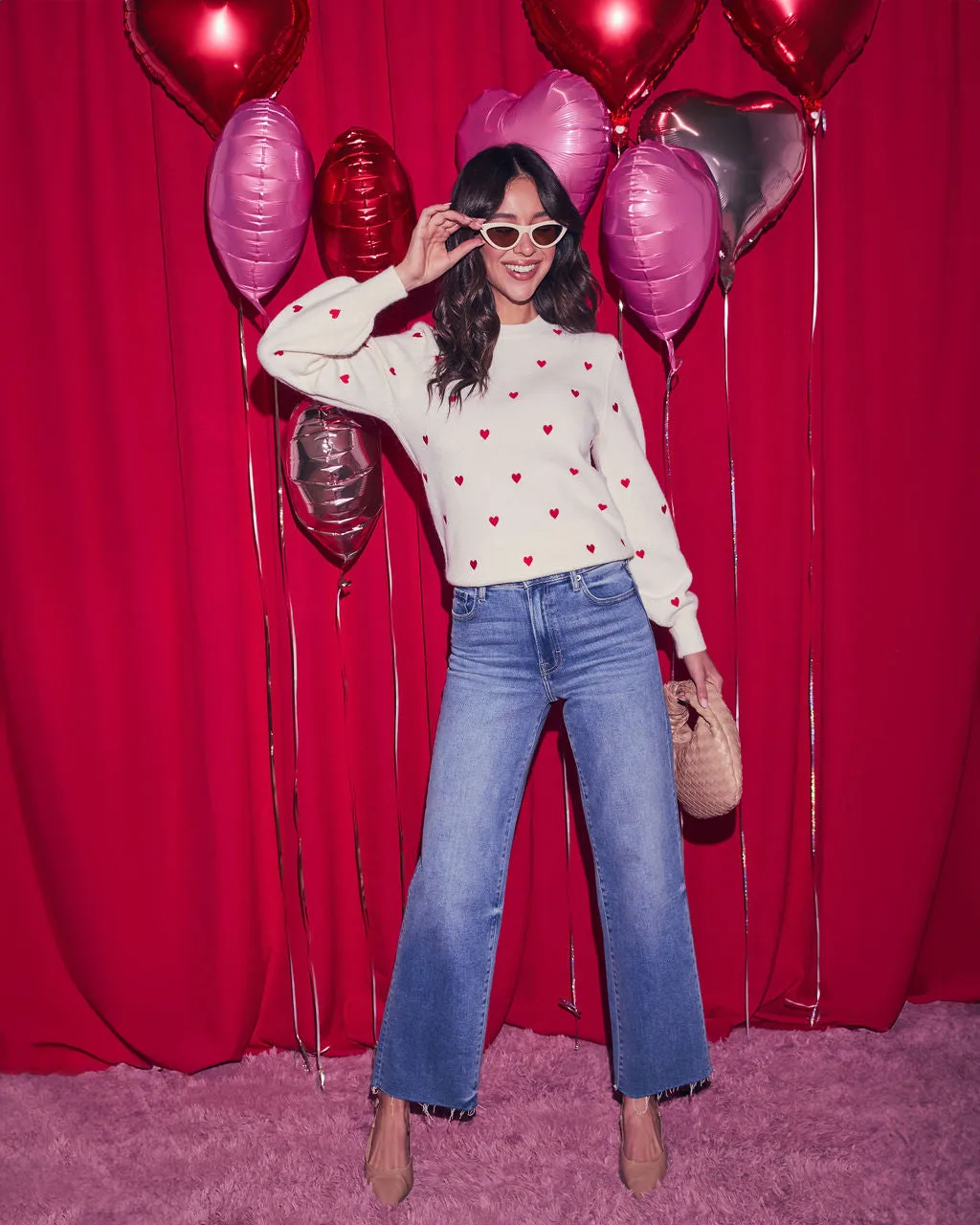 Lots To Love Embroidered Mini Heart Sweater sold by Vici product image thumbnail 2