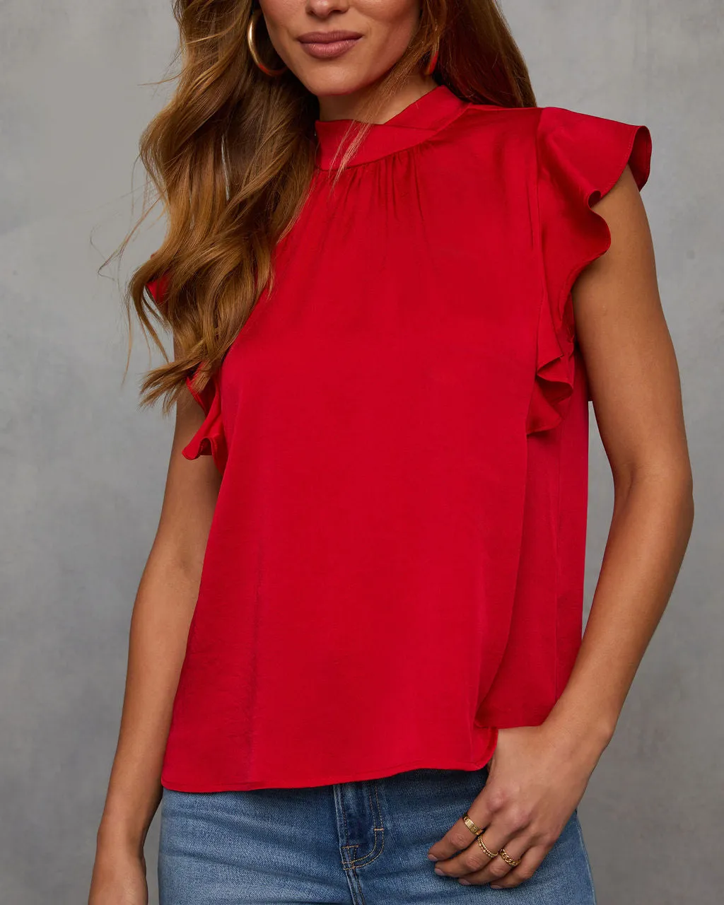 Tacie Mockneck Ruffle Sleeve Blouse sold by Vici product image thumbnail 5