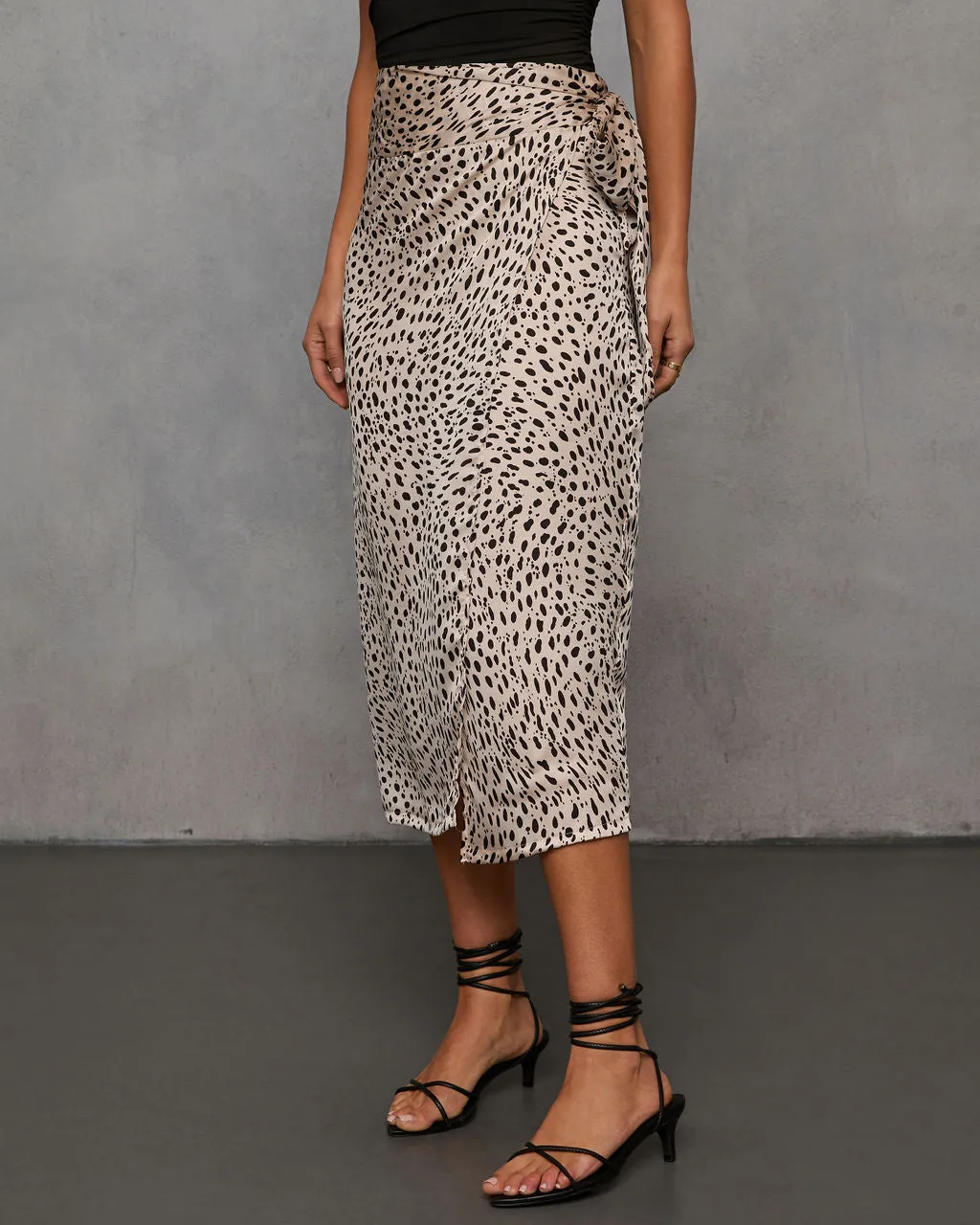 Savanna Printed Satin Midi Skirt sold by Vici product image thumbnail 3