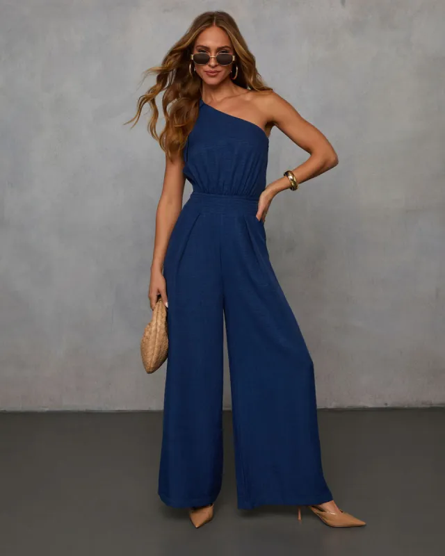 Relax & Repeat One Shoulder Jumpsuit sold by Vici