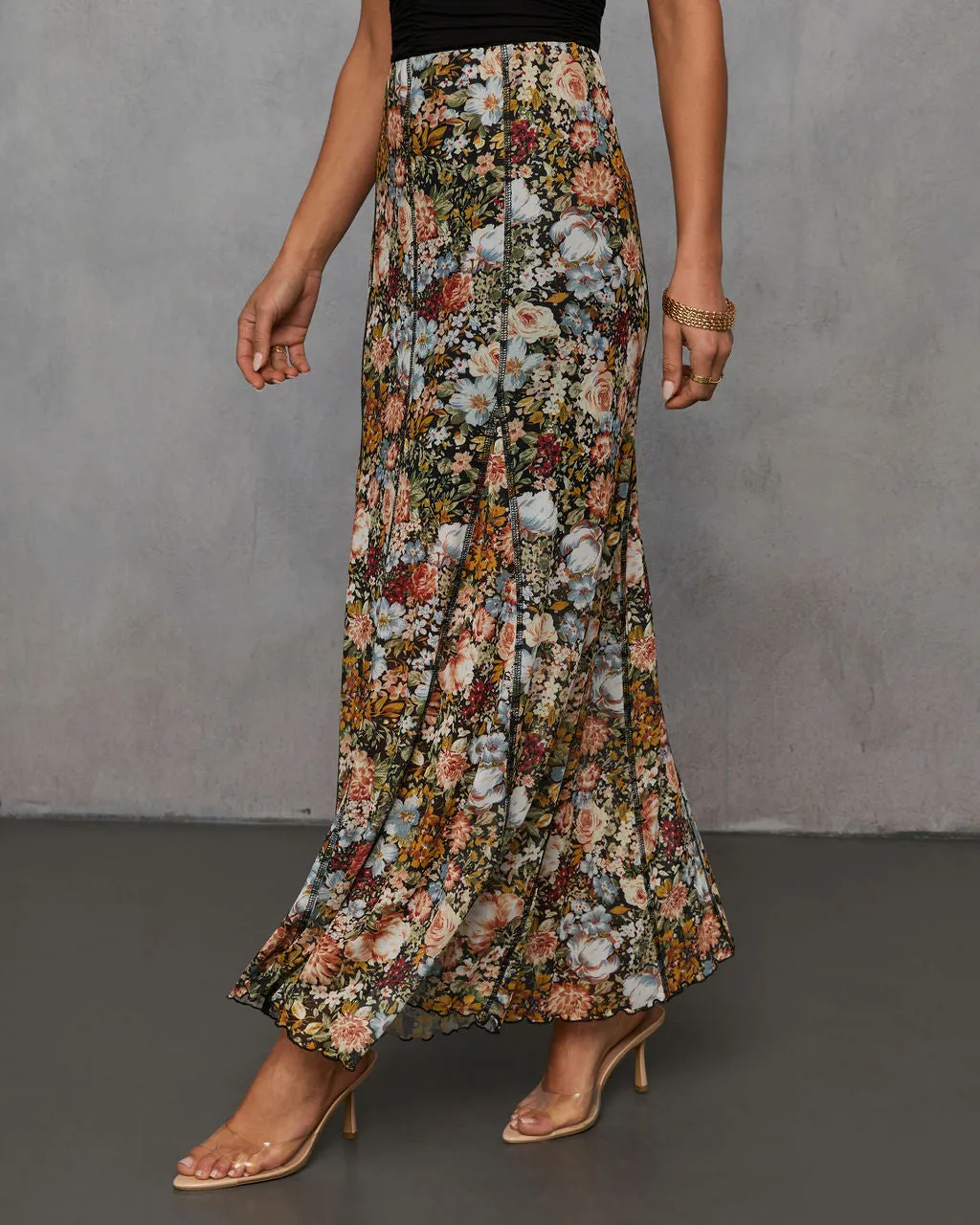 Gracie Mesh Floral Maxi Skirt sold by Vici product image thumbnail 3