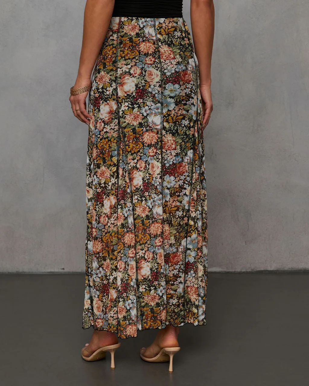 Gracie Mesh Floral Maxi Skirt sold by Vici product image thumbnail 4