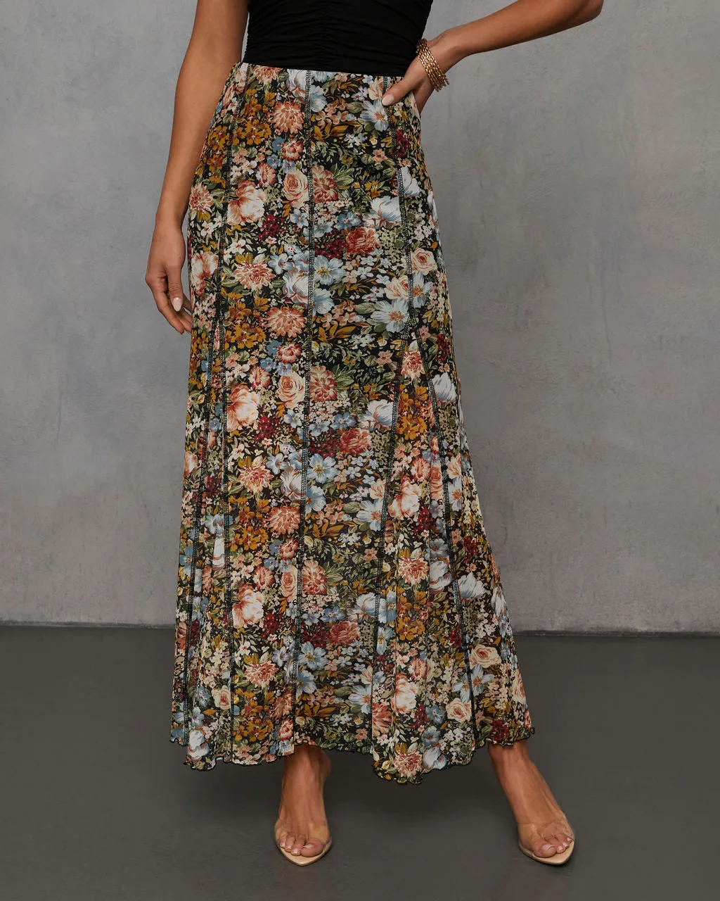 Gracie Mesh Floral Maxi Skirt sold by Vici product image thumbnail 2