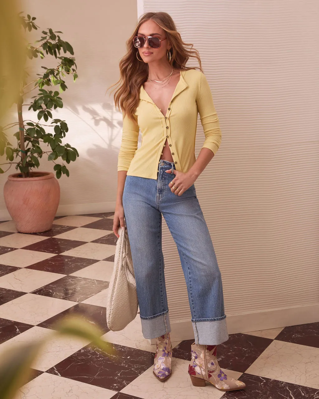 Marnie Ribbed Button Down Top sold by Vici product image thumbnail 2