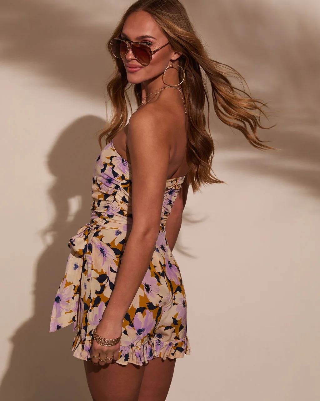 Delicate Desire Floral Waist Tie Romper sold by Vici product image thumbnail 4