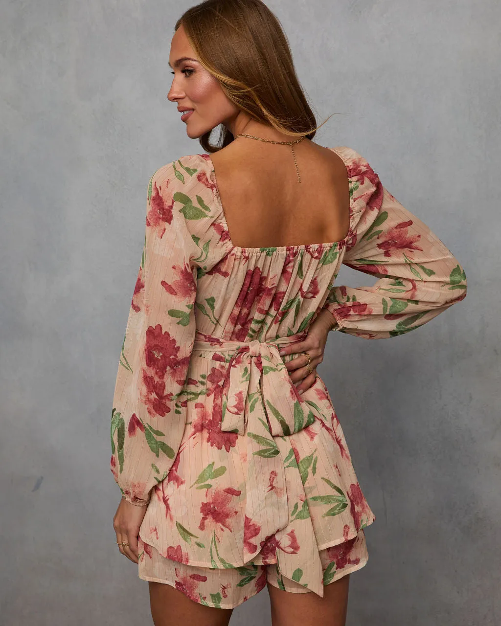 Enola Floral Chiffon Romper sold by Vici product image thumbnail 4