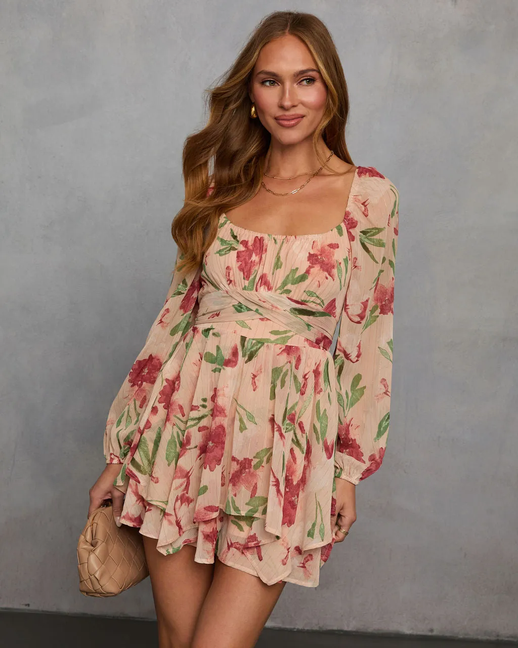 Enola Floral Chiffon Romper sold by Vici product image thumbnail 2