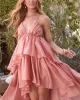 Forever Mine Tiered High Low Midi Dress sold by Vici