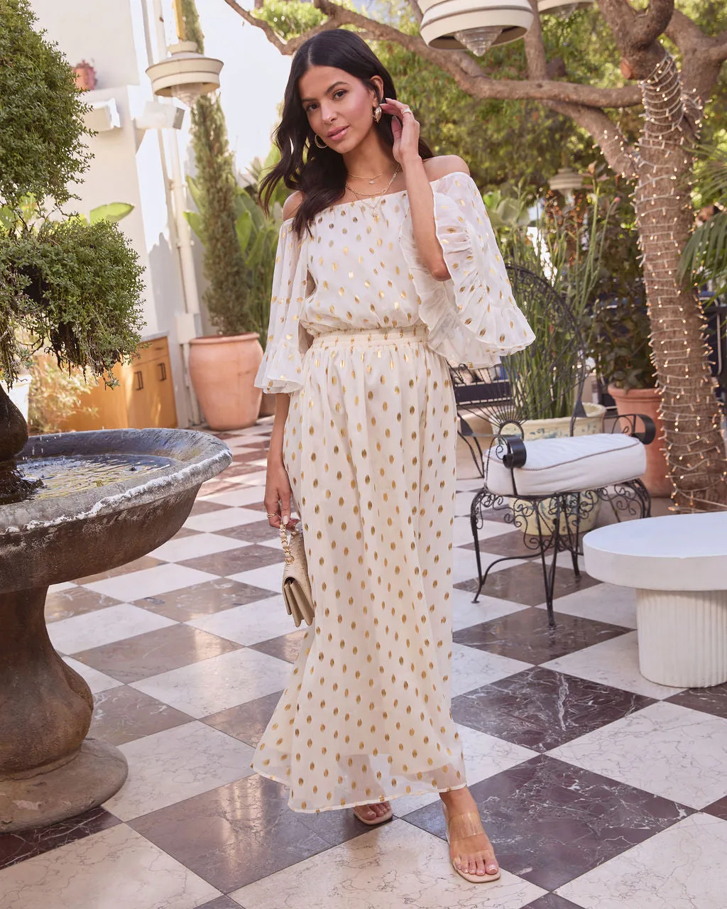 Parson Chiffon Off Shoulder Midi Dress sold by Vici product image thumbnail 2