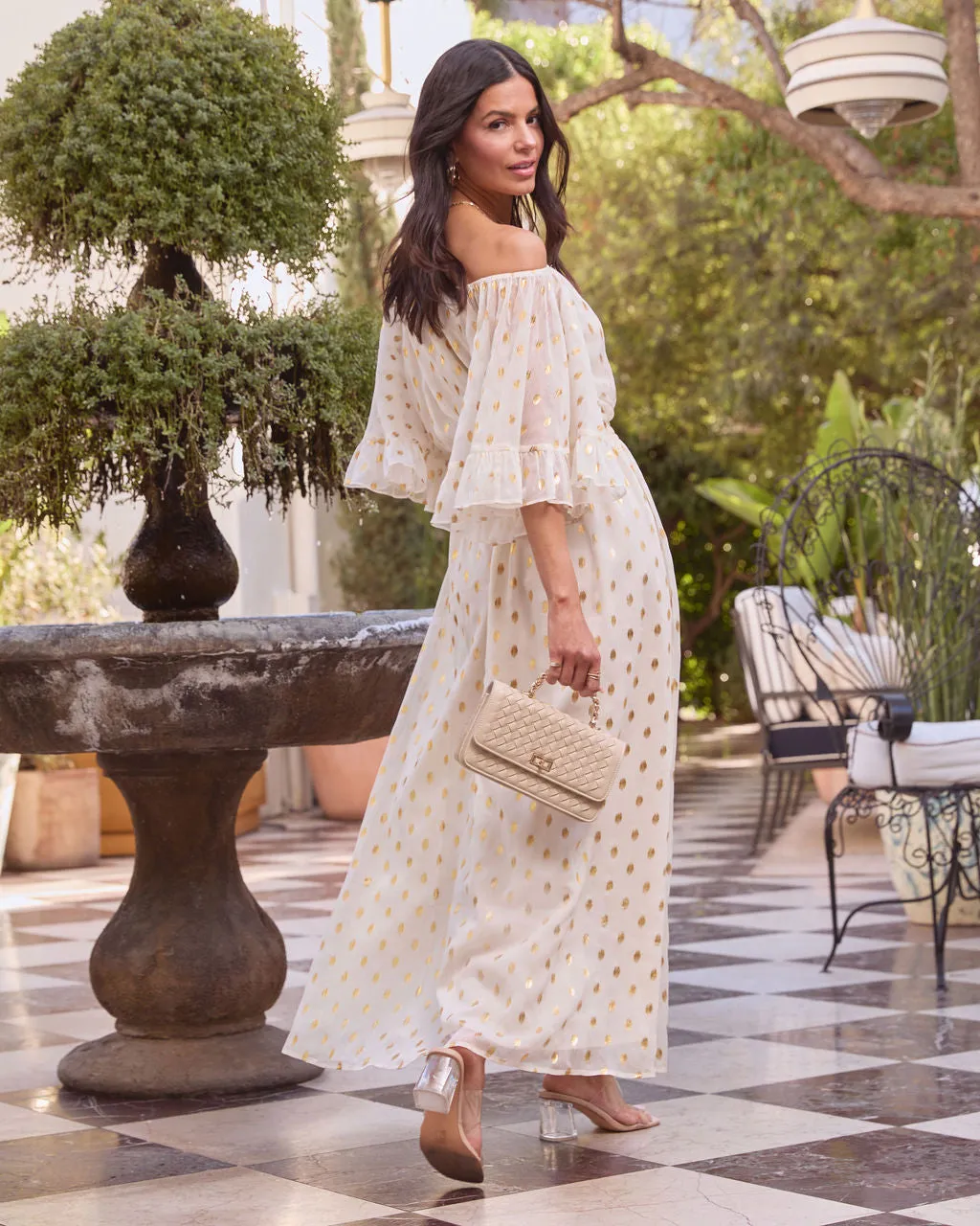 Parson Chiffon Off Shoulder Midi Dress sold by Vici product image thumbnail 4