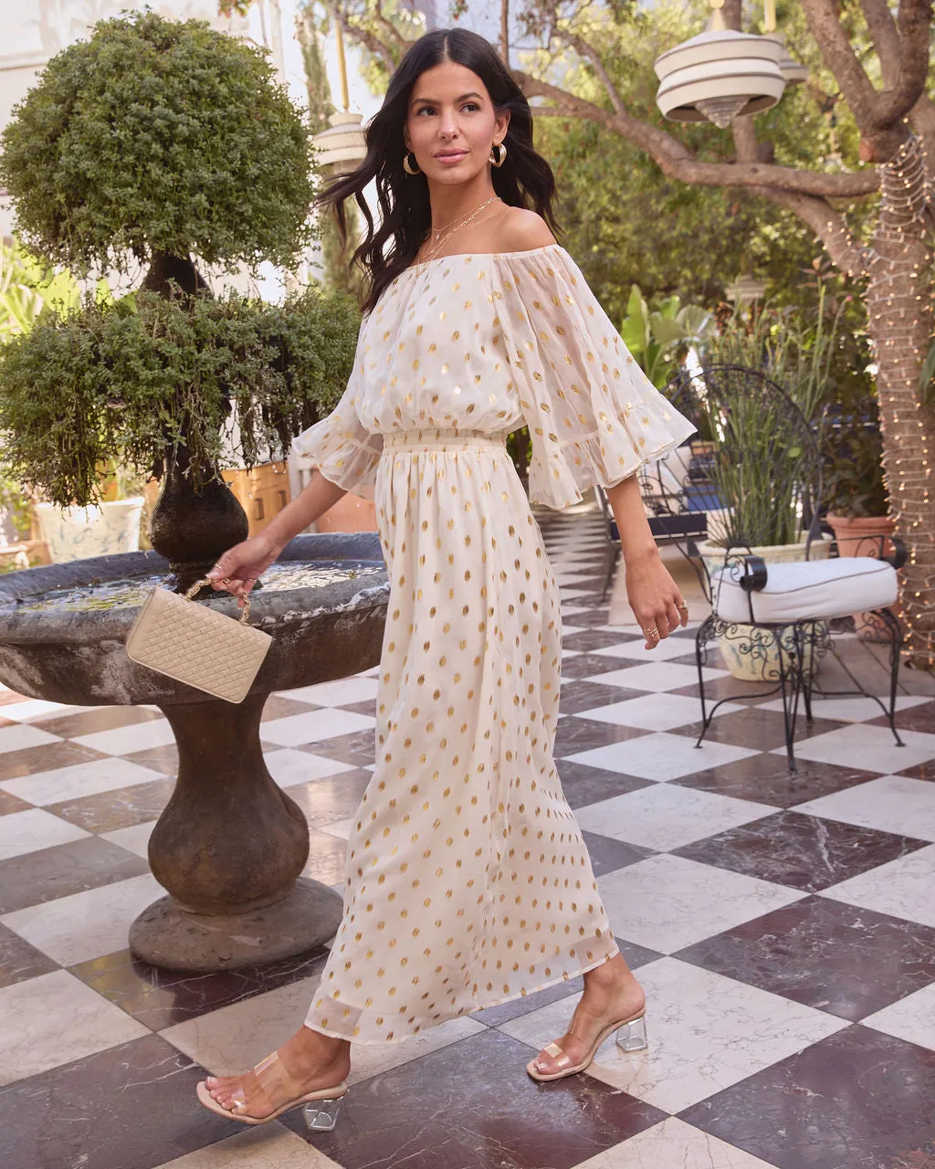 Parson Chiffon Off Shoulder Midi Dress sold by Vici product image thumbnail 3