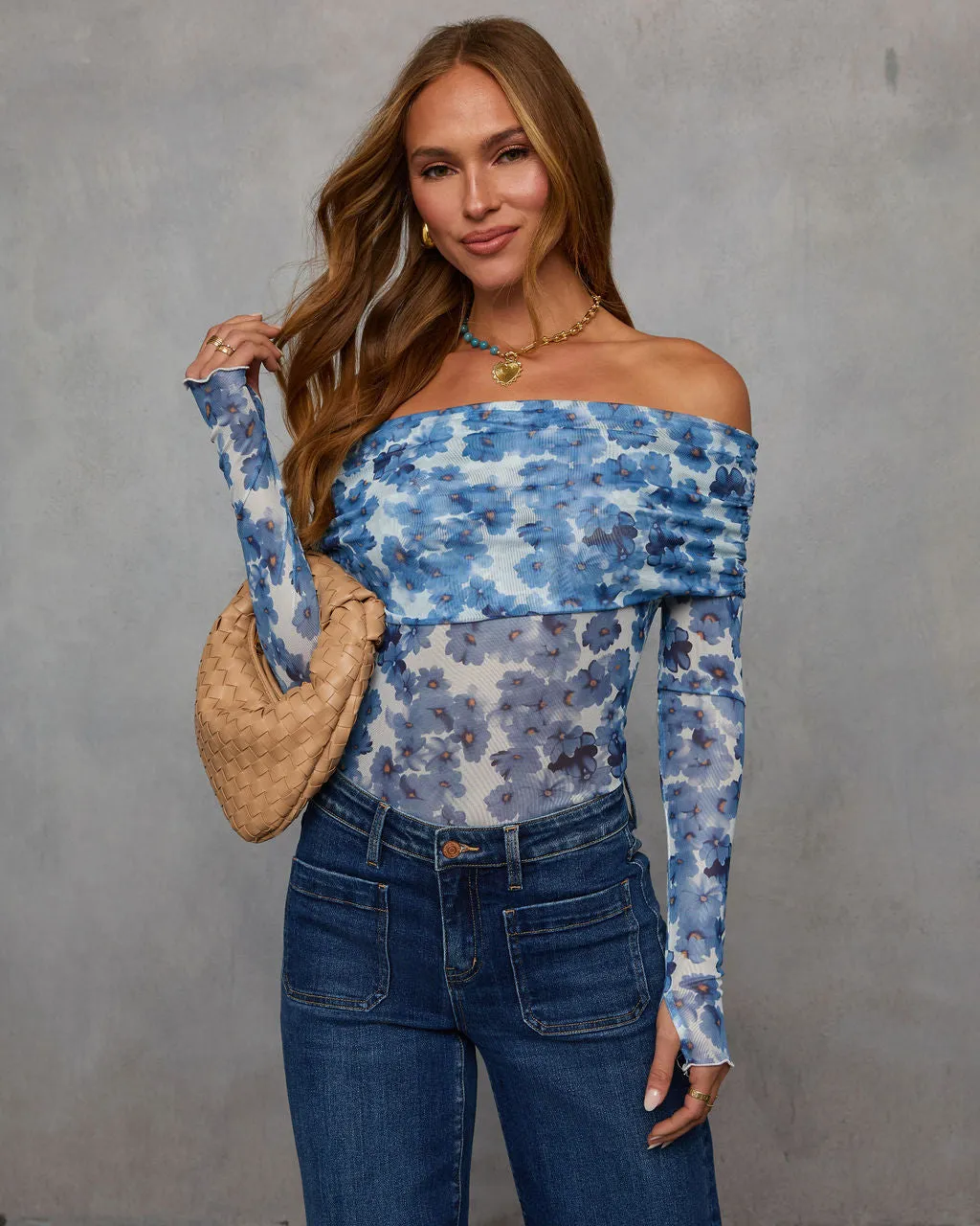 Petal Promise Floral Off Shoulder Bodysuit sold by Vici product image thumbnail 5