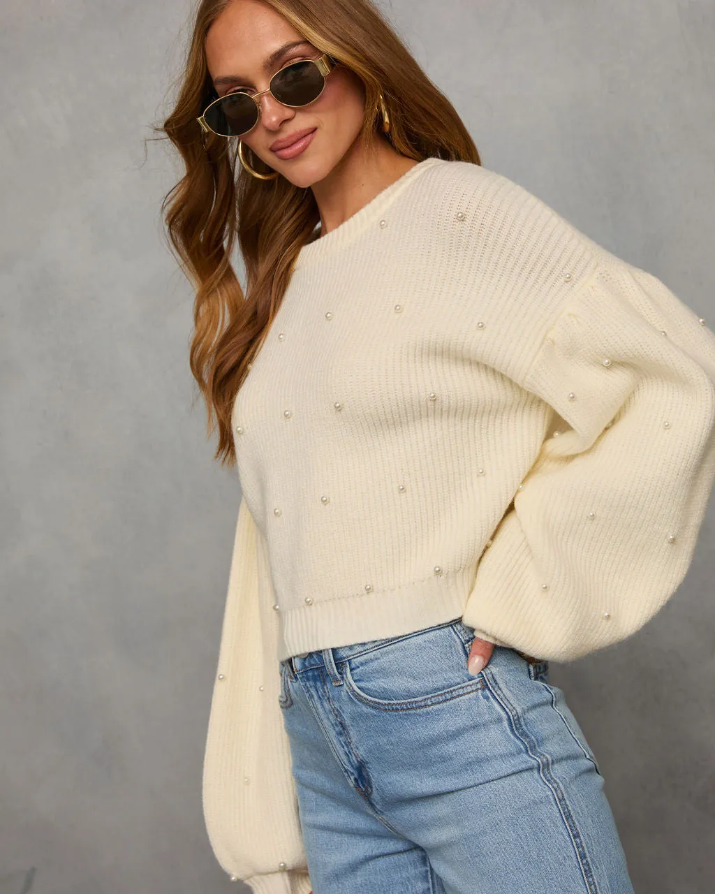 Oh My Darling Pearl Embellished Sweater sold by Vici product image thumbnail 3