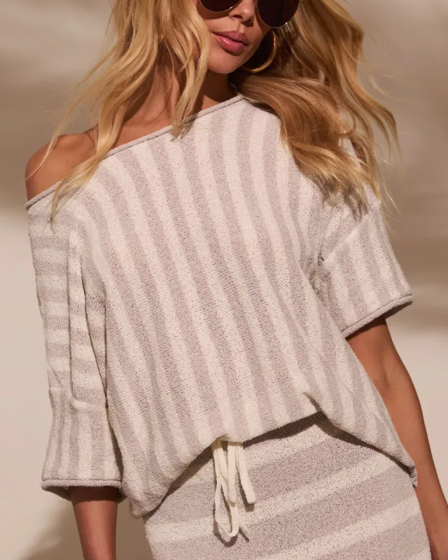 Mellow Mood Knit Short Sleeve Sweater sold by Vici