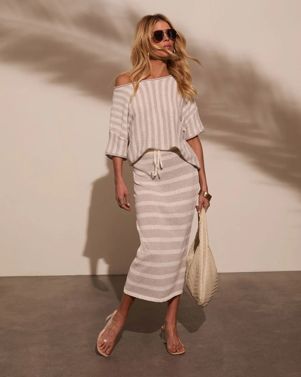 Mellow Mood Knit Drawstring Midi Skirt sold by Vici product image thumbnail 3