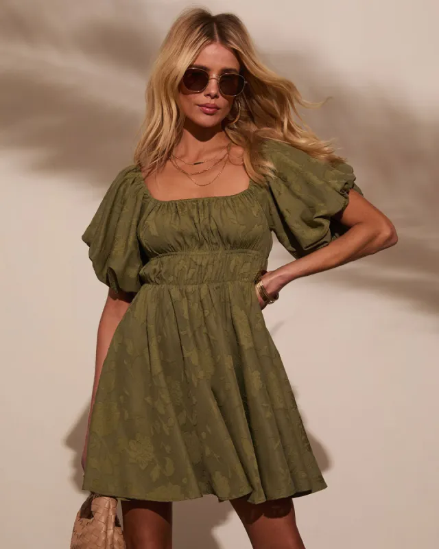 Cherished Charm Puff Sleeve Mini Dress sold by Vici