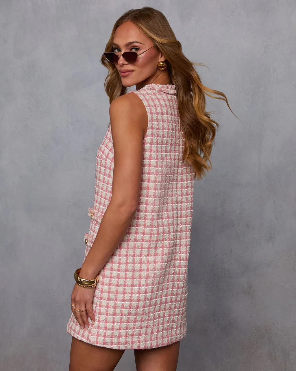 Darling Me Tweed Mini Dress sold by Vici product image thumbnail 4