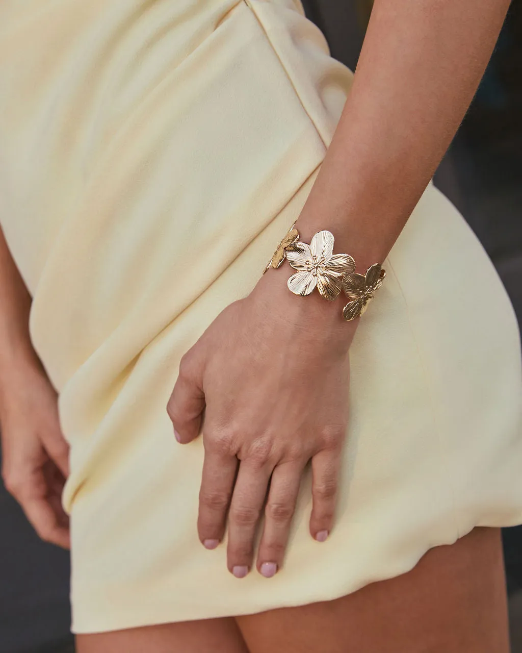 Love To Bloom Floral Cuff Bracelet sold by Vici product image thumbnail 2