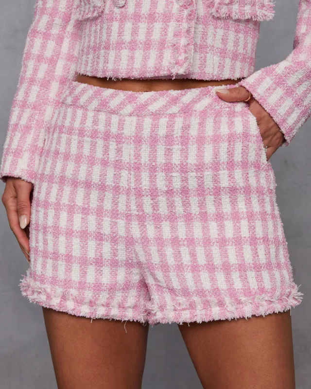 Emiliana Frayed Tweed Shorts made by Vici