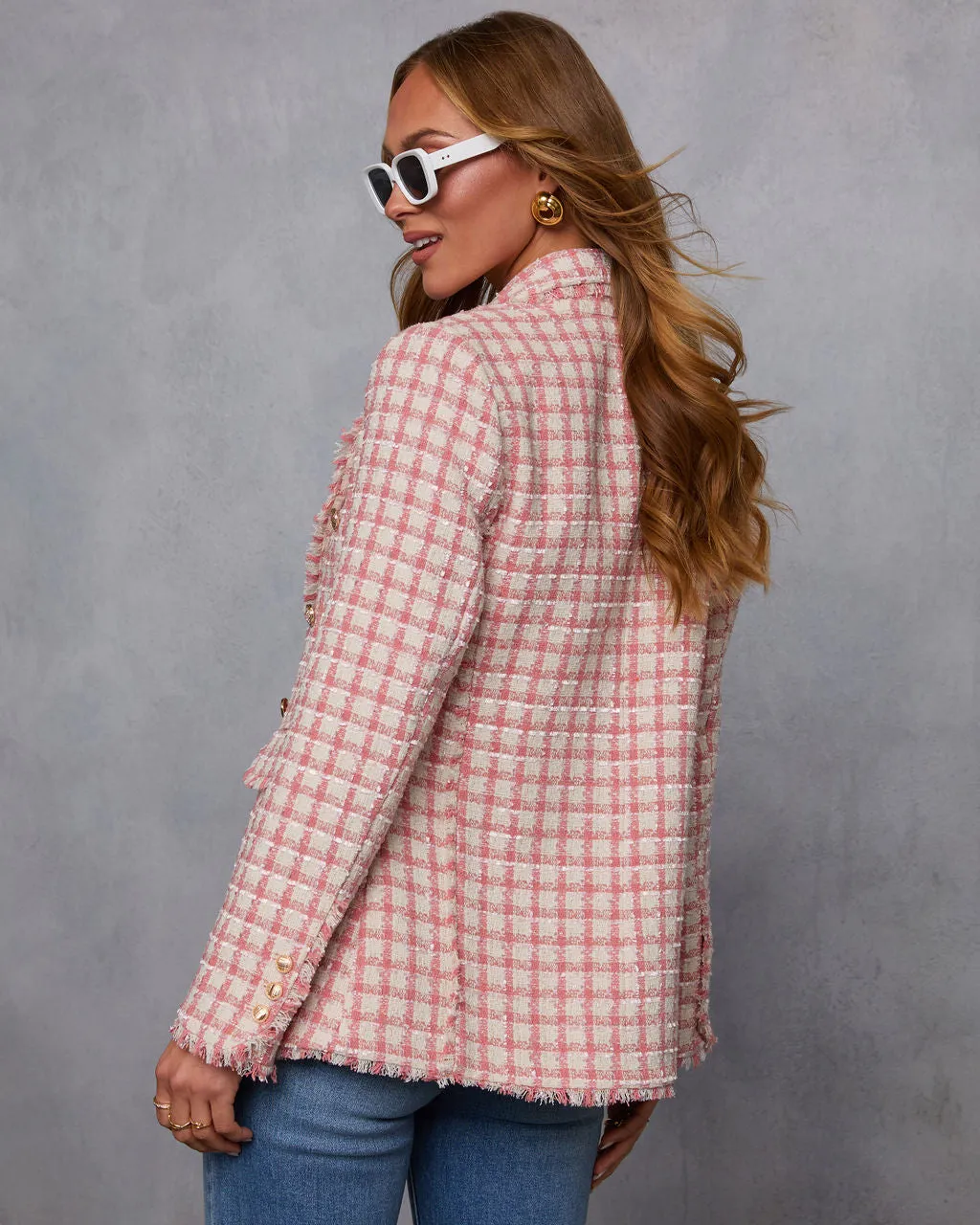 Darling Me Tweed Double Breasted Blazer sold by Vici product image thumbnail 4