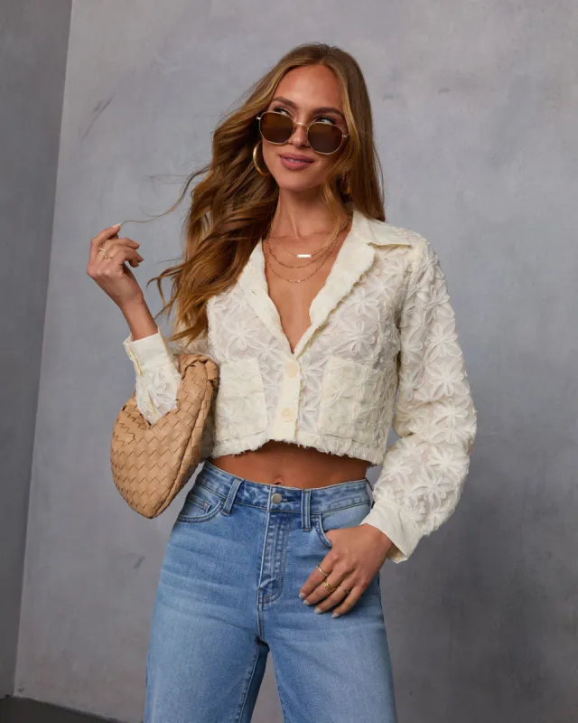 Rosalena Embroidered Floral Cropped Jacket sold by Vici