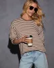 Back Later Striped Long Sleeve Shirt sold by Vici