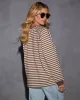 Back Later Striped Long Sleeve Shirt sold by Vici