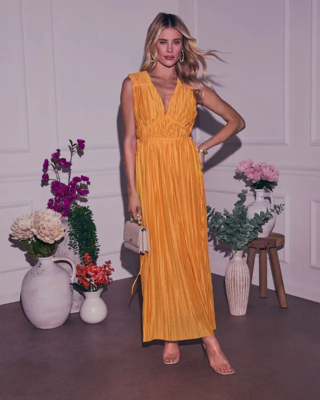 Meriah Plisse Maxi Dress made by Vici