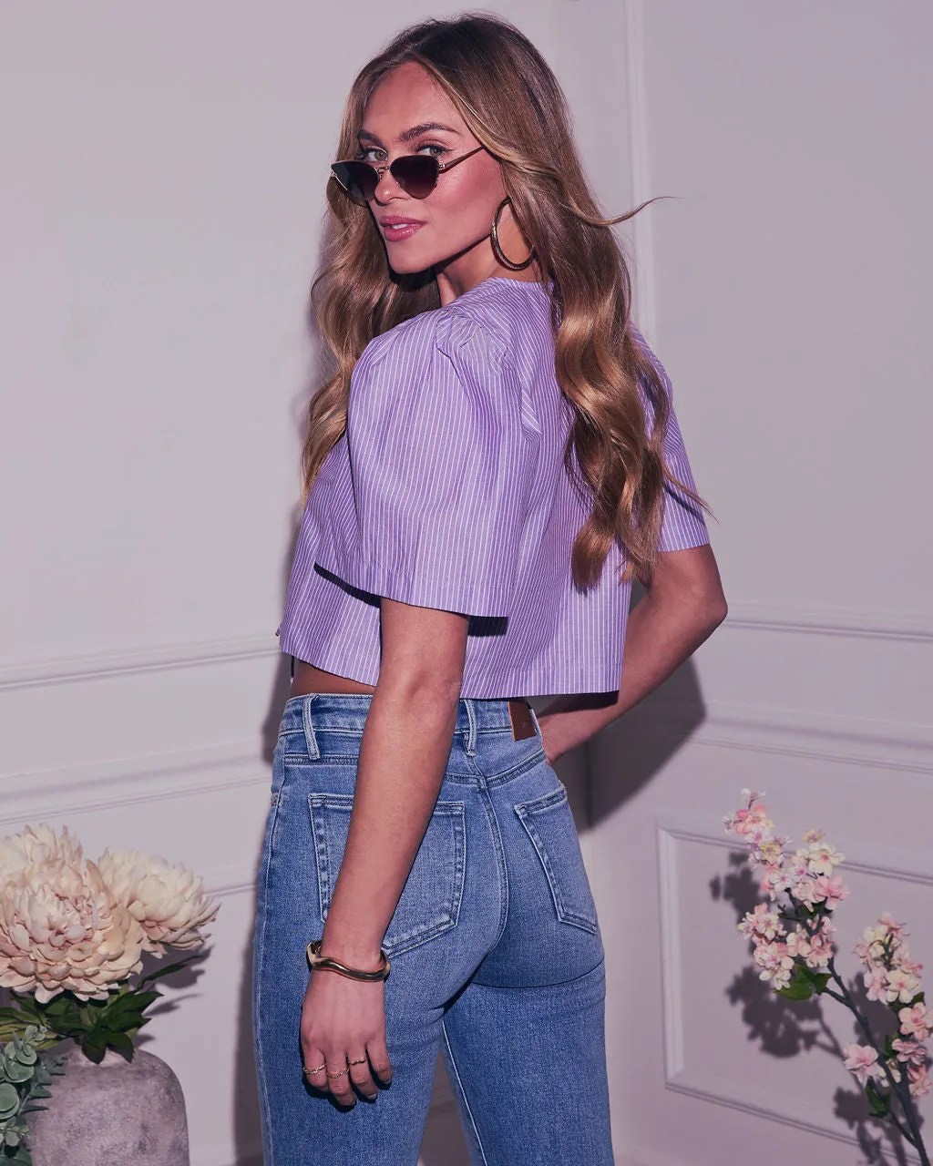 Liora Puff Sleeve Front Tie Top sold by Vici product image thumbnail 4