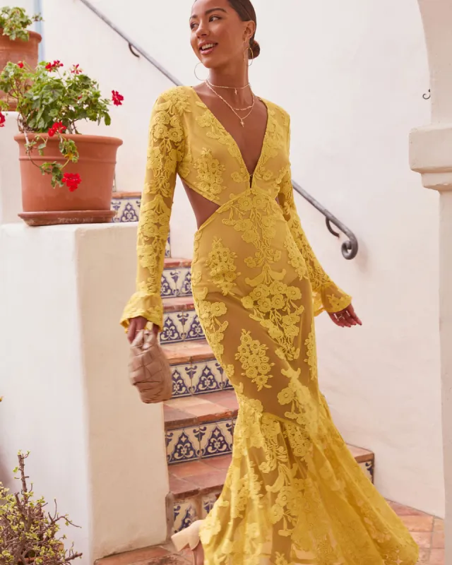 Jodie Cut Out Mesh Maxi Dress sold by Vici