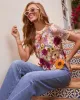 Spring Awakening 3D Floral Applique Mesh Top sold by Vici