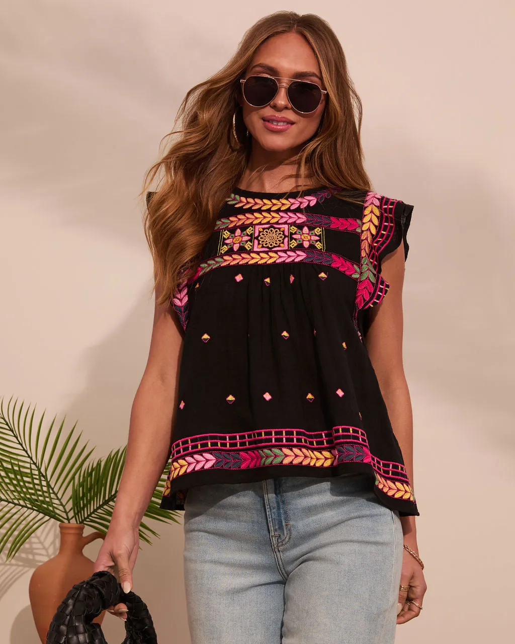 Leyana Abstract Embroidered Top sold by Vici product image thumbnail 5