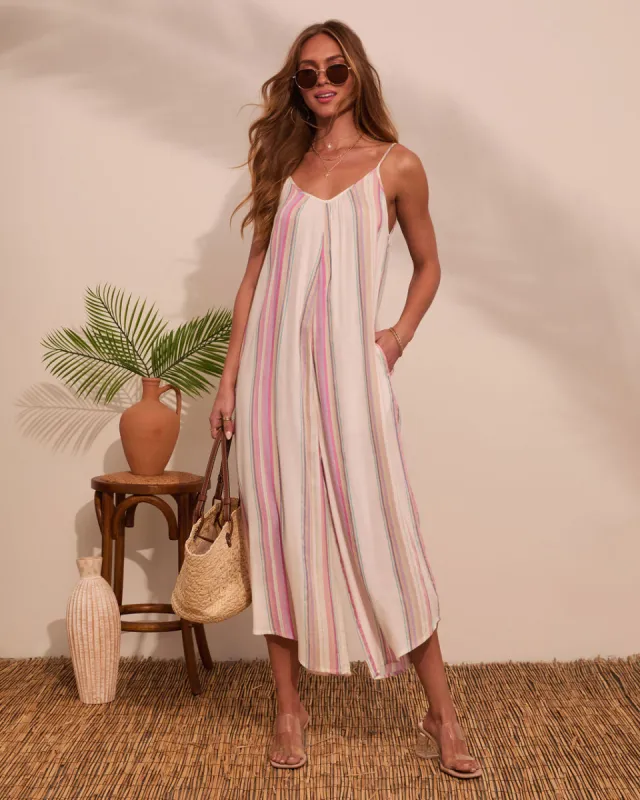 Trevi Striped Linen Jumpsuit sold by Vici