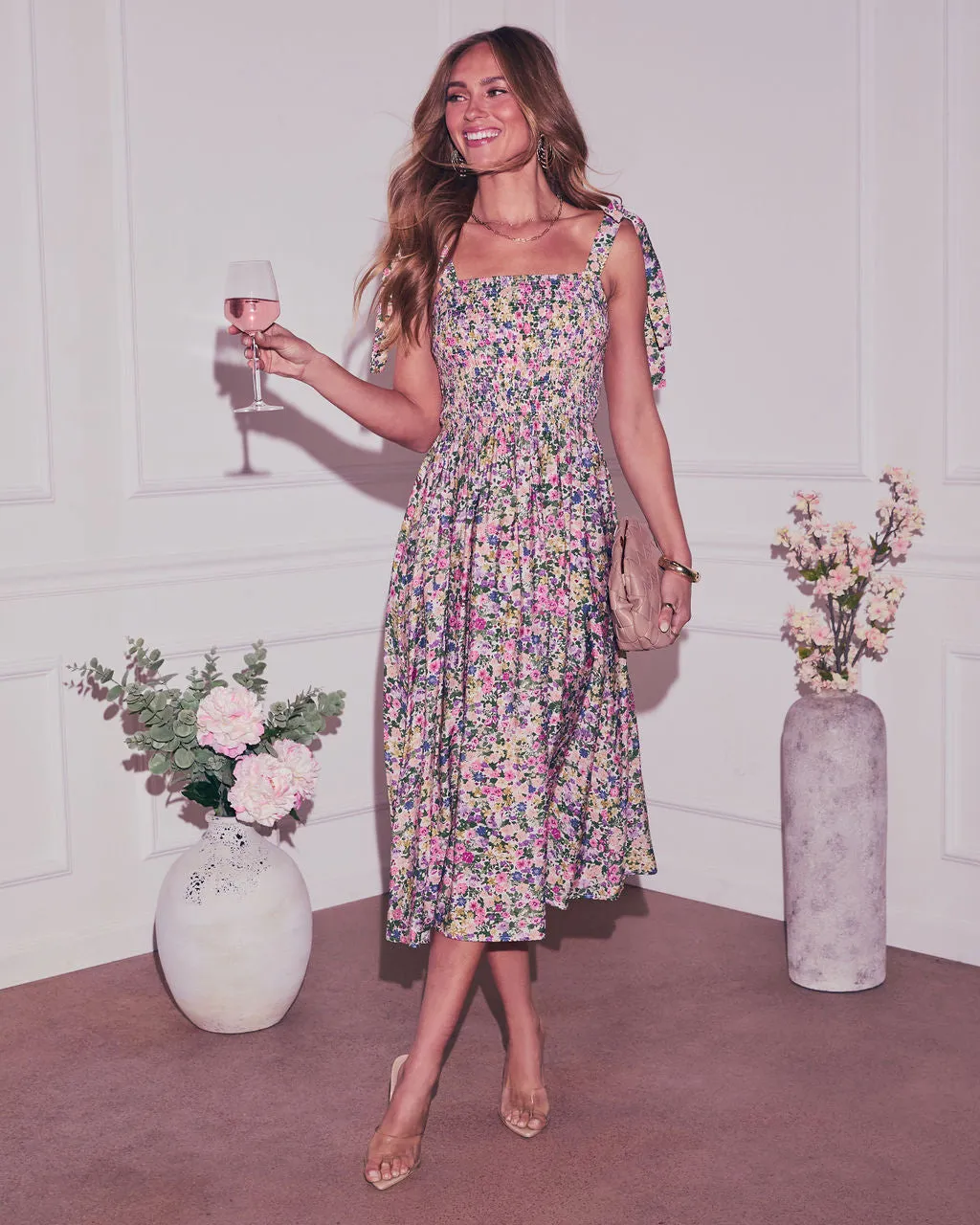 Petal Poise Fit And Flare Midi Dress sold by Vici