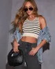 Alison Striped Cropped Top sold by Vici