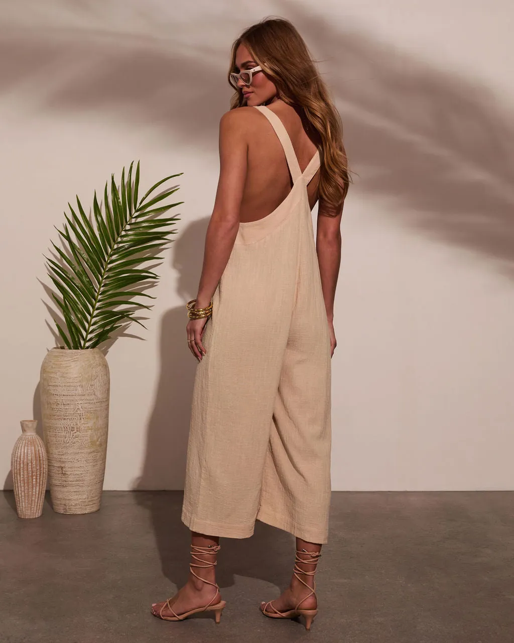 Dune Dreams Gauze Button Down Jumpsuit sold by Vici product image thumbnail 4