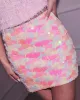 Emelda Sequin Mini Skirt sold by Vici