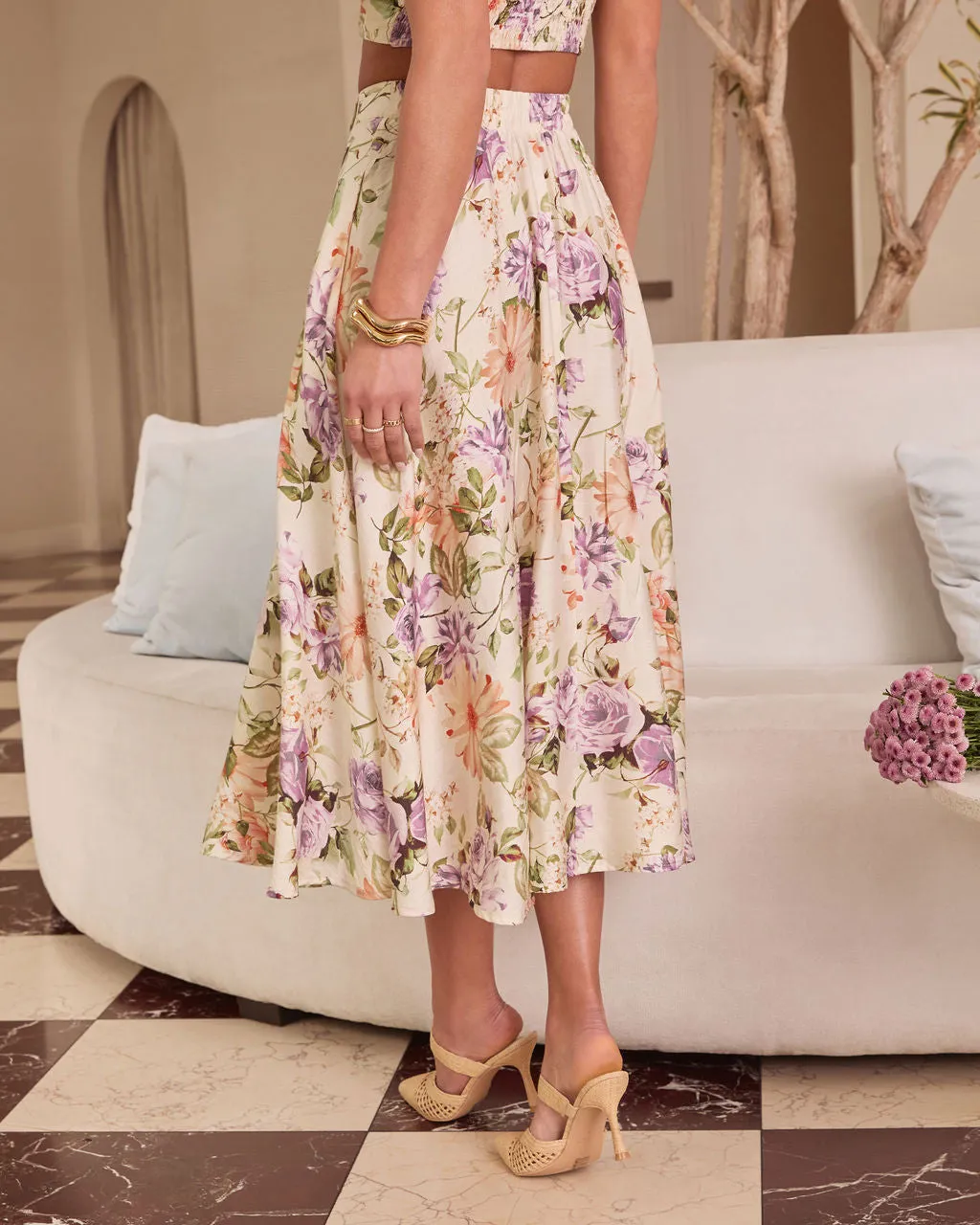 First Bloom Floral Midi Skirt sold by Vici product image thumbnail 4