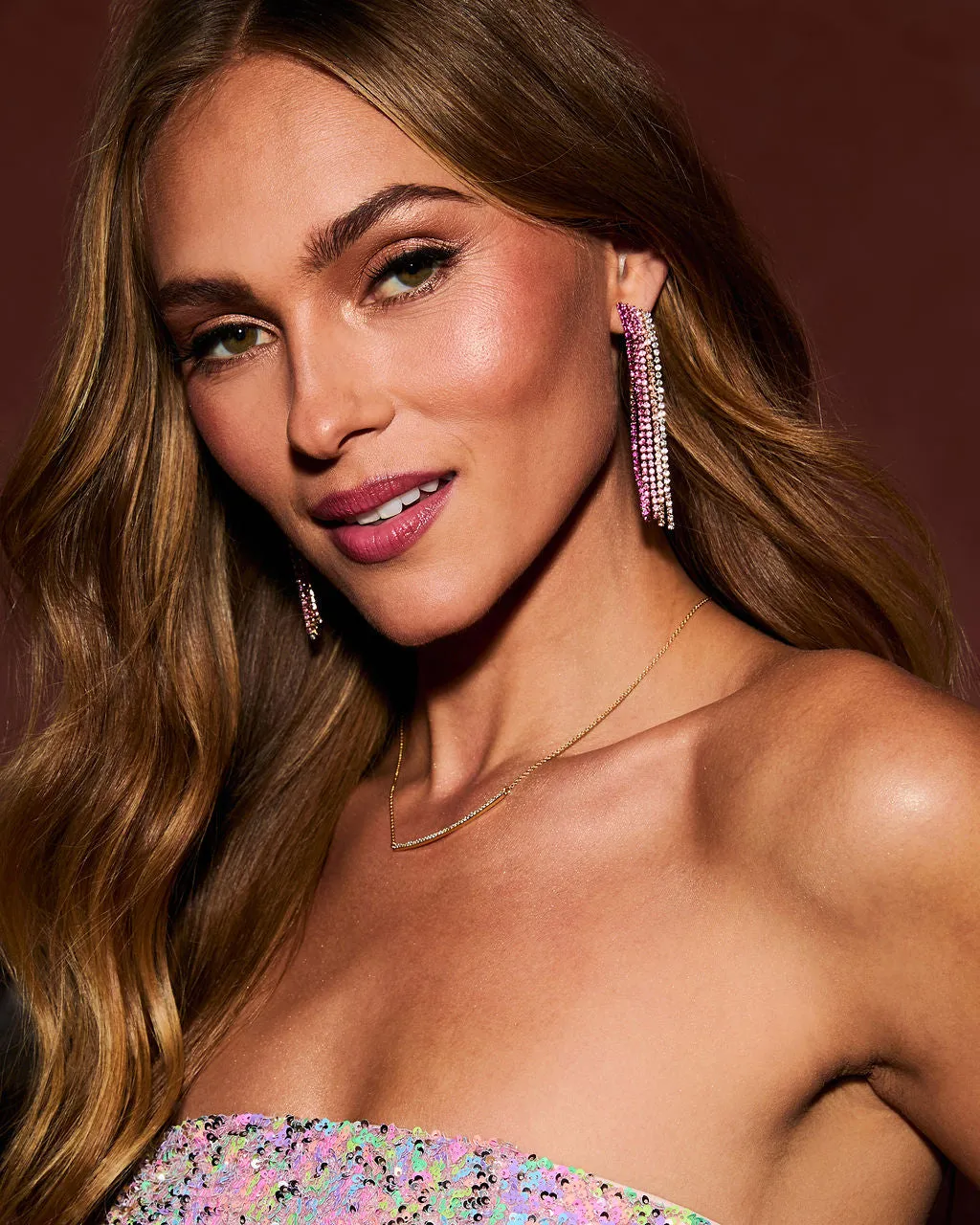 Hidden Gem Gradient Rhinestone Earrings sold by Vici