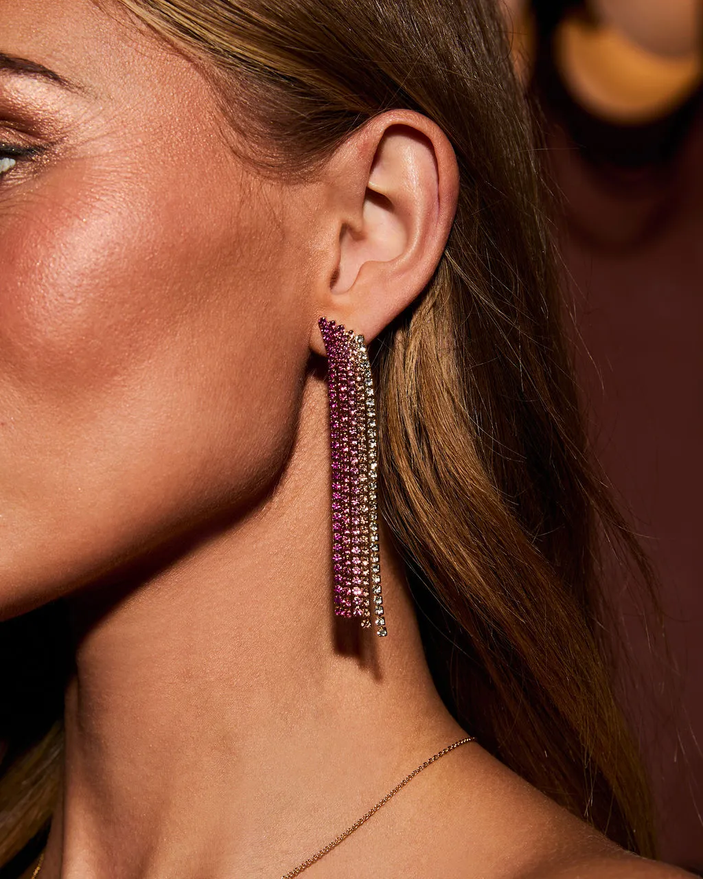 Hidden Gem Gradient Rhinestone Earrings sold by Vici product image thumbnail 2