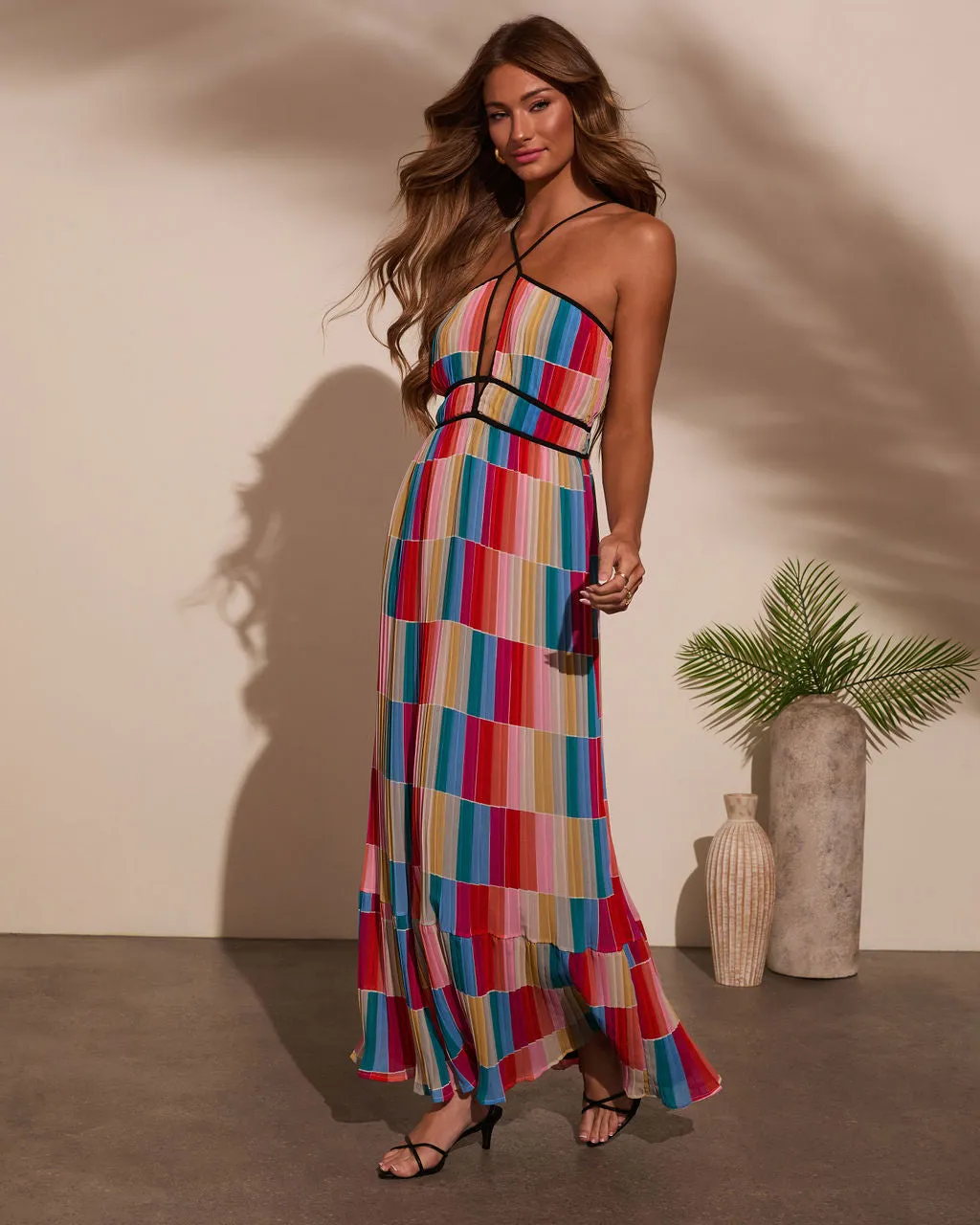 Kimber Abstract Pleated Maxi Dress sold by Vici product image thumbnail 3