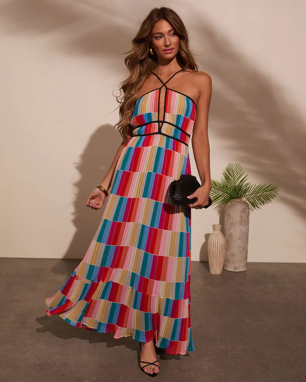 Kimber Abstract Pleated Maxi Dress sold by Vici product image thumbnail 5